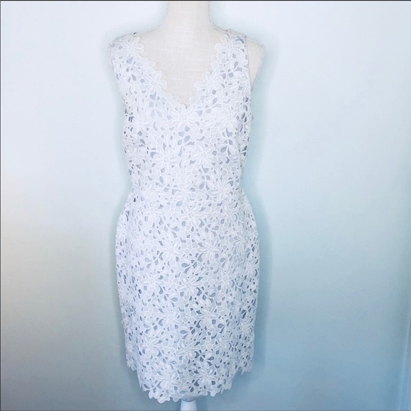 LOFT Dresses & Skirts - Ann Taylor Loft White Lace Dress NWOT Sz 12p